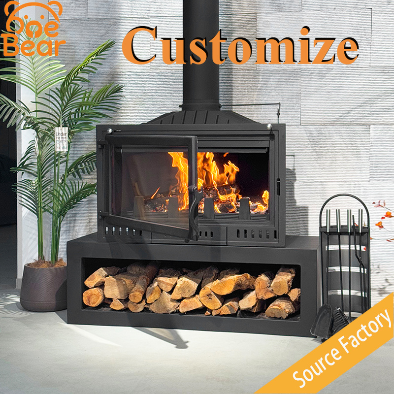 Outdoor Furniture Wood - Chimenea de leña empotrada personalizable, calentador